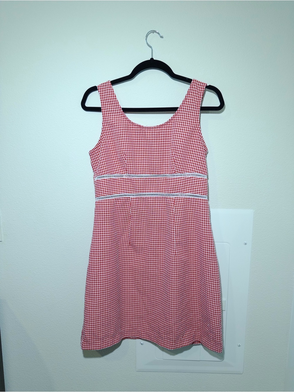 Vintage Red Gingham Cottagecore Sleeveless A-Line Mini Dress
